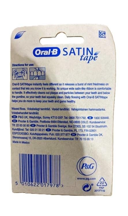 Oral-B OralB Statin Tape Dental Floss 25m 12 Units by OralB Satin Tape Mint - Image 3