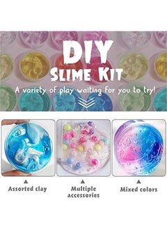 DURKU DIY Slime Making Kit for Girls and Boys - Fluffy Cloud Foam Squish Glitter Slime with Unicorn Charms - Gifts for Kids 12+ (Style 1)  - Image 3