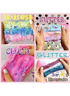 DURKU DIY Slime Making Kit for Girls and Boys - Fluffy Cloud Foam Squish Glitter Slime with Unicorn Charms - Gifts for Kids 12+ (Style 1)  - Image 4