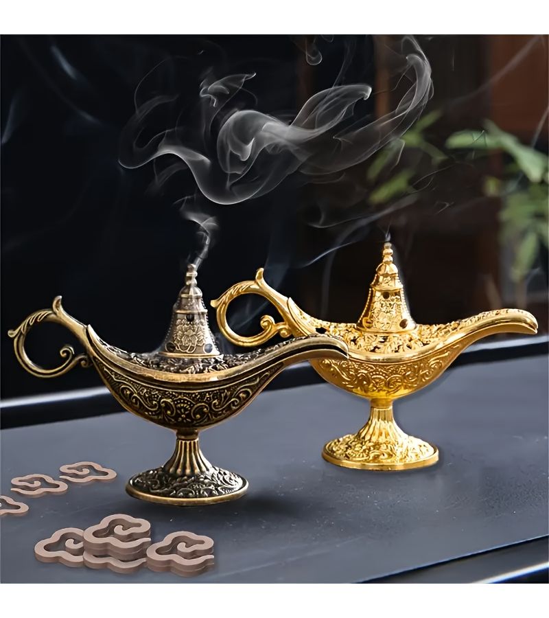 Vintage Metal Incense Lamp Holder Decorative 1pc for Tabletop Home Temple Altar - Image 5
