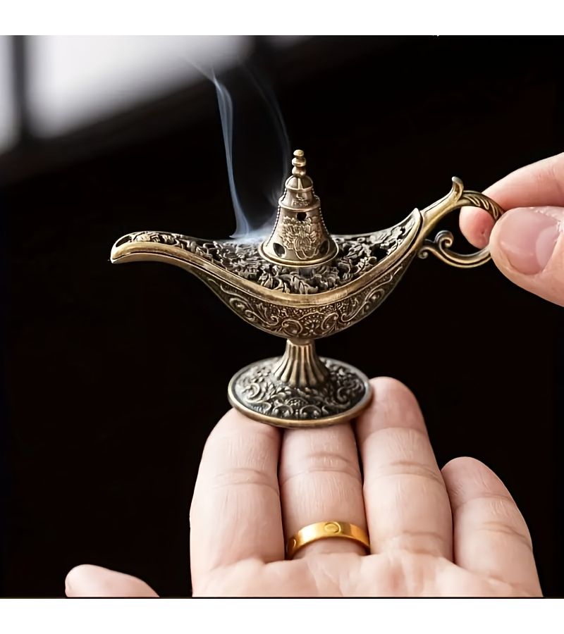Vintage Metal Incense Lamp Holder Decorative 1pc for Tabletop Home Temple Altar - Image 2