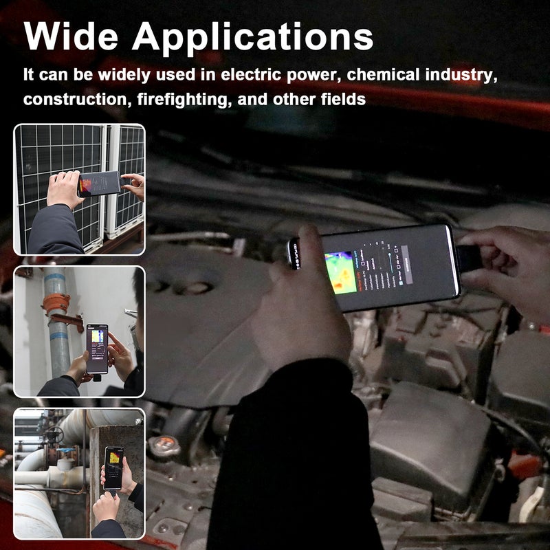 Portable Mobilephone Thermal Imager -20℃ to 1000℃ Small Thermal Imaging Camera Support Maximum Minimum Center Temperature Measurement 5 Color Palette Modes Chinese and English Language Switchable - Image 5