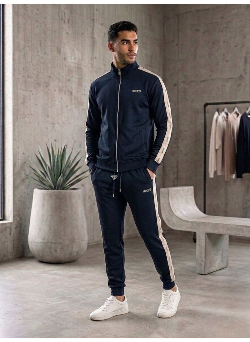 Hikes Men’s Premium Summer Tracksuit Set – Slim Fit Zip-Up Jacket & Stretch Jogger Pants, Lightweight Breathable Athleisure Wear - Image 3
