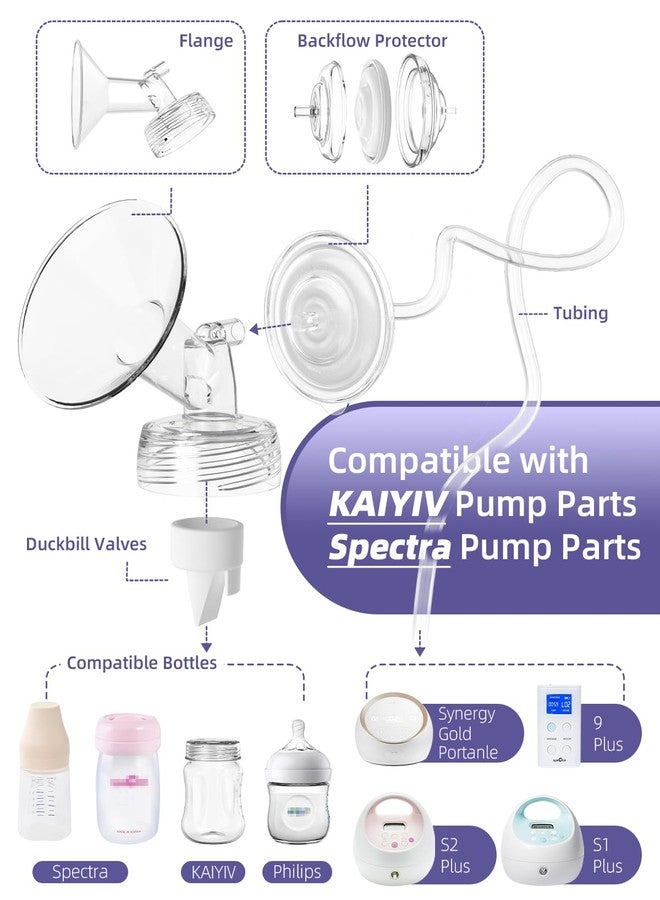 KAIYIV Spectra Replacement Pump Parts Compatible with Spectra S1 S2 9 Plus Synergy Gold, Replacement Kit for Pump Parts 24mm Flange Duckbill Valve Tube Bottle Backflow Protector, Not Original Accessories - Image 2