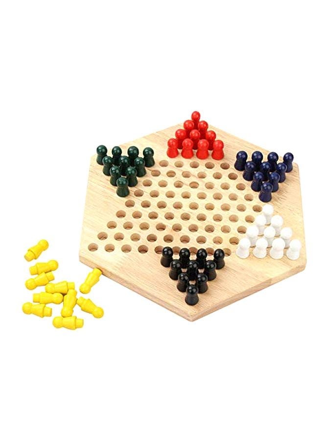 NIBEMINENT Wooden Chinese Checkers Board Game - Image 1