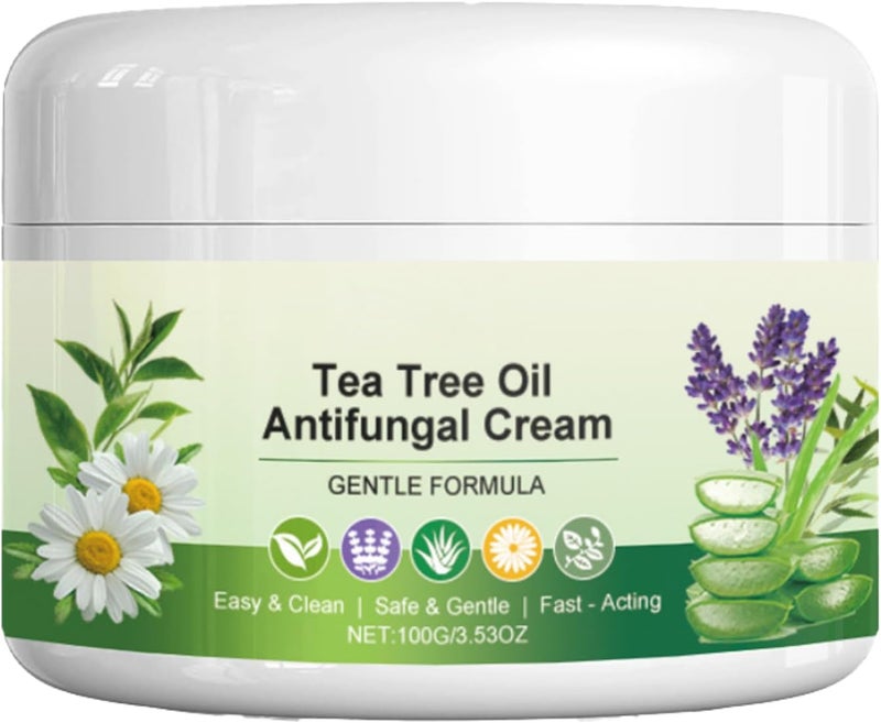 Tea Tree Relief Cream for SkinAloe Vera Lavender Oil Soothing Moisturiser for Itchy Dry AreasFast Absorbing Antifungal Body Cream for Men WomenItchy Skin Relief for FootHand100g