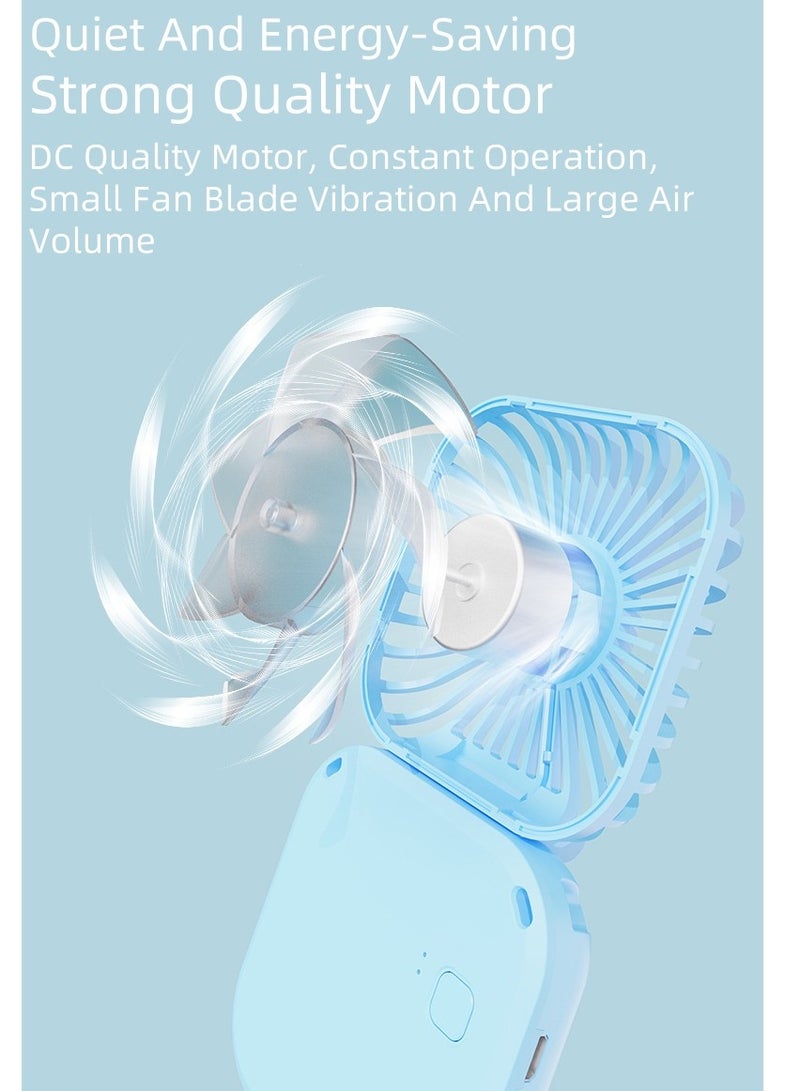 QZ Folding Neck Fan, Handheld USB Charging, Creative Desktop Office Convenient Outdoor Pocket Fan - Image 5
