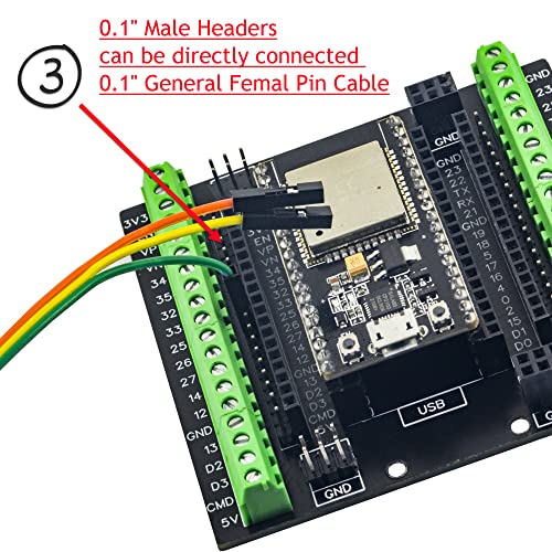 whiteeeen for ESP32 Super Breakout Board 3.81mm / 0.15" Terminal GPIO Expansion Board 3 Types Outputs for ESP32-DevKitC ESP-WROOM-32 Block PCB - Image 4