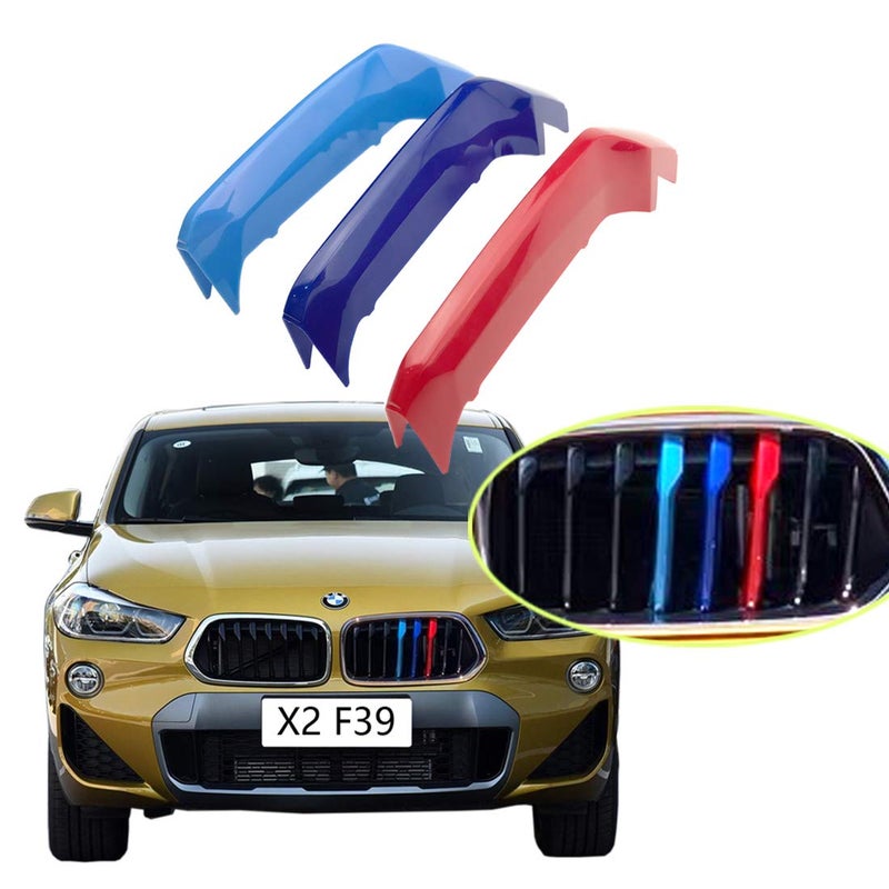 إدخالات شرائط لون لانيون متوافقة مع BMW 2017 وما بعدها F39 X2 مركز شبك الكلى 8Beam
