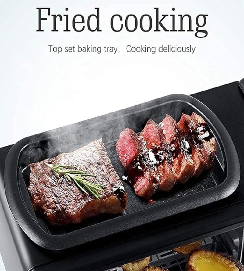 شظايا كريست سليفرز كريست SC-206 محطة إفطار كهربائية 3 في 1 مع فرن تحميص وصانعة قهوة وشواية قلي أسود - Image 3