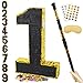 PCFING 20 Inch Number 1 Piata Gold Black with 30 Inch Piata Stick Blindfold Confetti for Man Women Boys Girls Birthday Party Decorations Anniversary Celebration Fiesta - Image 2