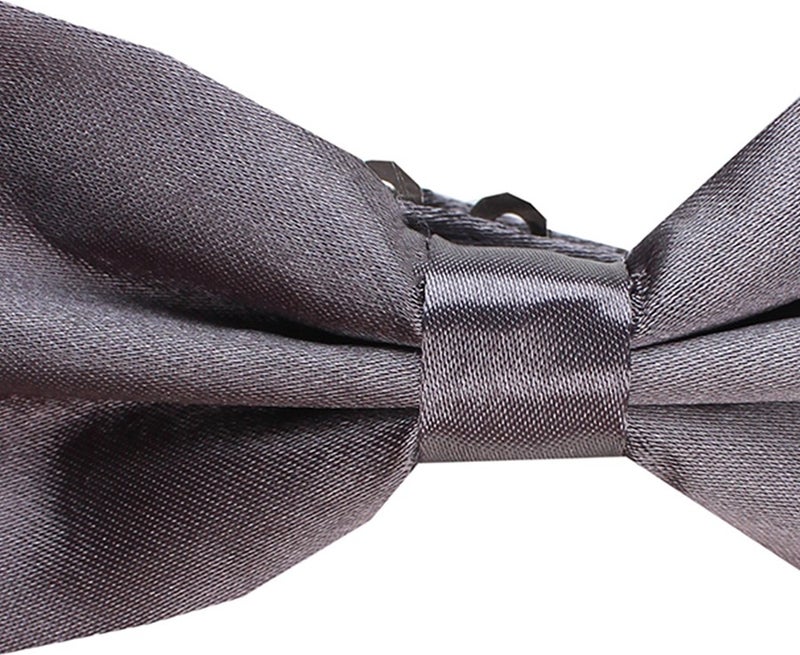 Varetta Men's Gray Satin Fabric Bowtie  - Image 2