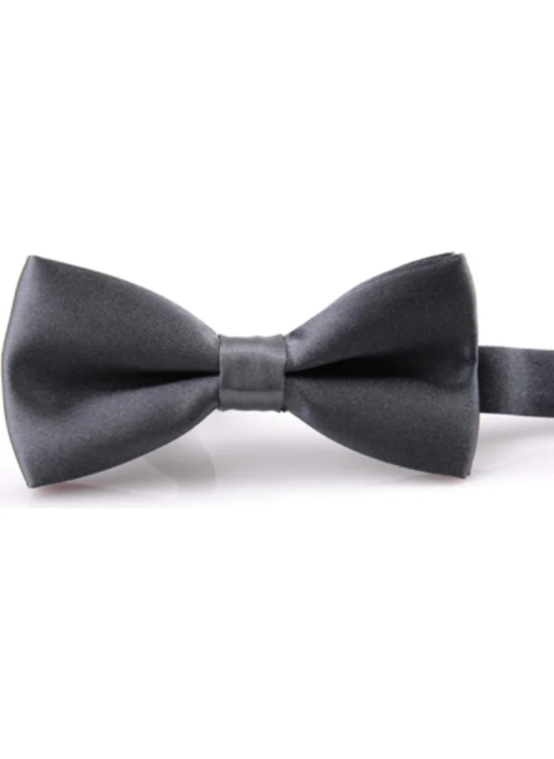 Varetta Men's Gray Satin Fabric Bowtie