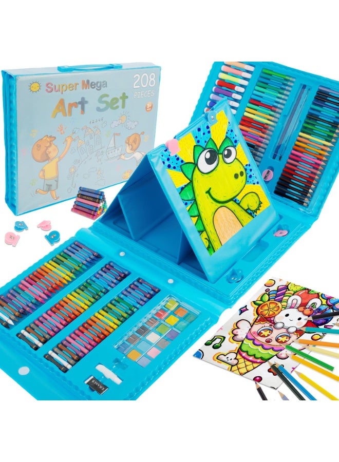 Jourvent 208 PCS Art Supplies Drawing Art Kit for Kids Adults Set with Oil Pastels Crayons, Colored Pencils Paint Brush Watercolor for Budding Artists Kids Teens Boys Girls - Image 1