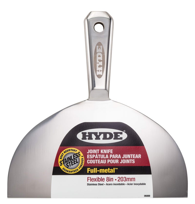 Hyde مجموعة سكاكين جدران هايد، مجموعة أدوات كشط الطلاء - سكاكين مشتركة معدنية كاملة 4'' 6'' و 8'': درجة احترافية، تصميم مريح، مقاومة للصدأ، أدوات جدران الجبس - Image 4