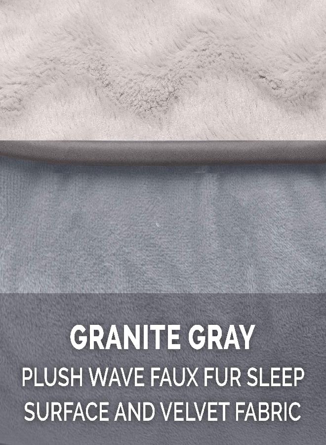 Furhaven Replacement Dog Bed Cover Perfect Comfort Plush & Velvet Waves Sofa-Style, Machine Washable - Granite Gray, Jumbo (X-Large) - Image 3