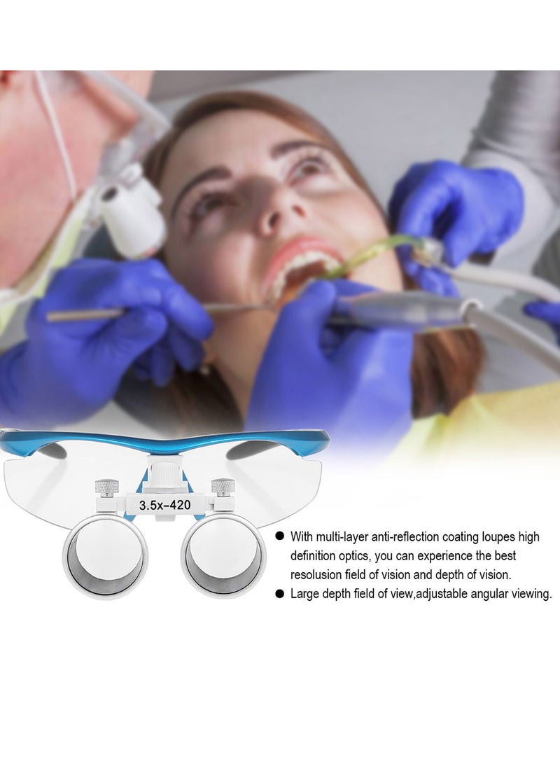 Dental Binocular Loupes 3.5X 420mm Dental Magnifier Optical Glass Dentists Surgical Loupes