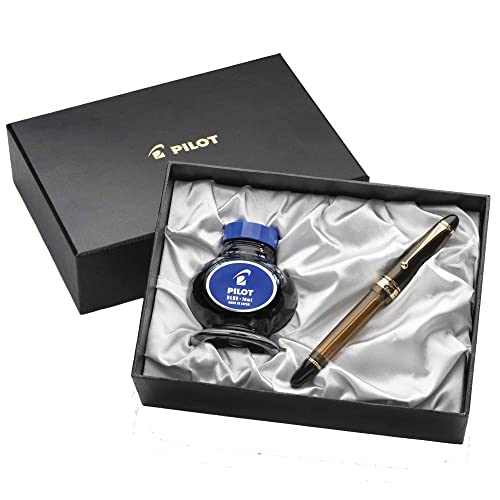 PILOT Custom 823 Fountain Pen, Amber Barrel, Fine Nib, Blue Ink (60558) - Image 3