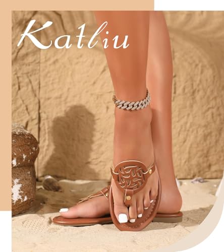 katliu صنادل كاتليو النسائية المسطحة الشفافة المريحة باللون البني 9 - Image 3