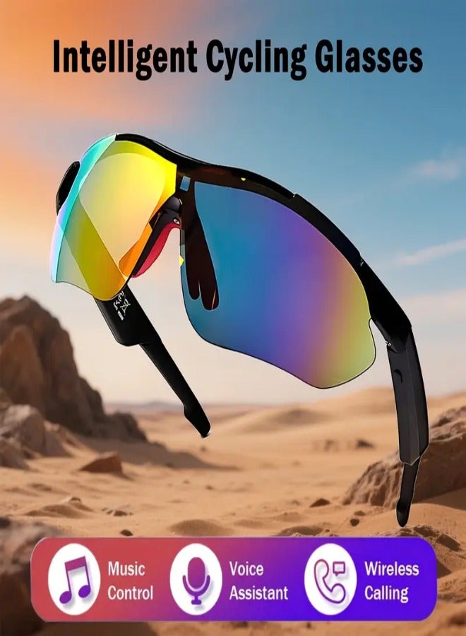 ارواق نظارات Pro3 الذكية اللاسلكية مع ميكروفون ومكبرات صوت مدمجة - بلوتوث 5.4، مساعد صوتي، شحن مغناطيسي، عمر بطارية طويل - مثالية لركوب الدراجات والمشي لمسافات طويلة والأنشطة الخارجية - أسود/برتقالي - Image 1