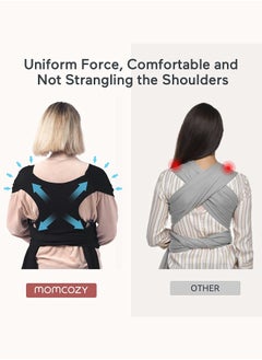 Momcozy Baby Wrap Carrier, Easy to Wear Infant Carrier Slings, Lightweight Hands Free Baby Sling, Adjustable Baby Carriers for Newborn to Toddler  - Image 4