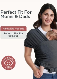 Momcozy Baby Wrap Carrier, Easy to Wear Infant Carrier Slings, Lightweight Hands Free Baby Sling, Adjustable Baby Carriers for Newborn to Toddler  - Image 2
