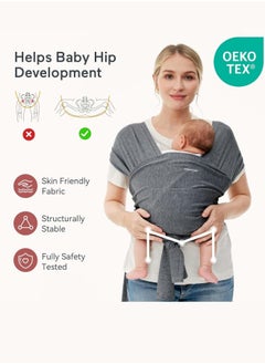 Momcozy Baby Wrap Carrier, Easy to Wear Infant Carrier Slings, Lightweight Hands Free Baby Sling, Adjustable Baby Carriers for Newborn to Toddler  - Image 3