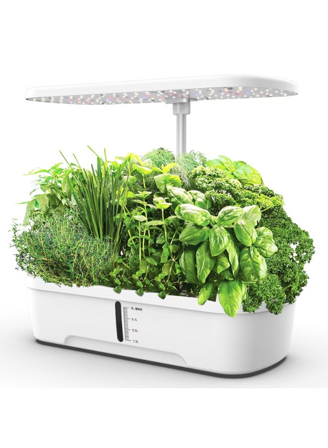مجموعة نظام زراعة مائية بـ 12 كبسولة، حديقة أعشاب داخلية مع ضوء نمو LED كامل الطيف، ارتفاع قابل للتعديل، مضخة ذكية هادئة، وظيفة مؤقت مدمجة، هدية مثالية للمطبخ (أسود) - Image 1
