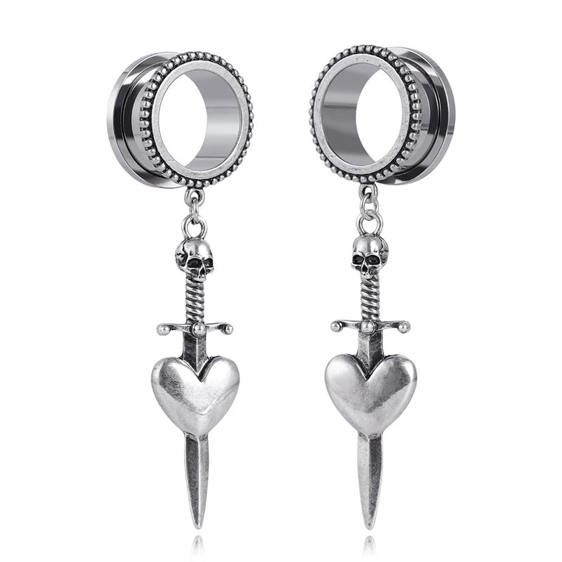 COOEAR Gauges for Earrings Dangle Plugs and Tunnels Screw Back Piercing Expander 0g - Image 2