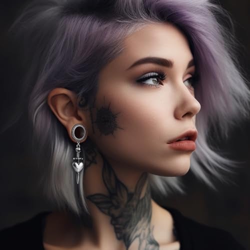 COOEAR Gauges for Earrings Dangle Plugs and Tunnels Screw Back Piercing Expander 0g - Image 3