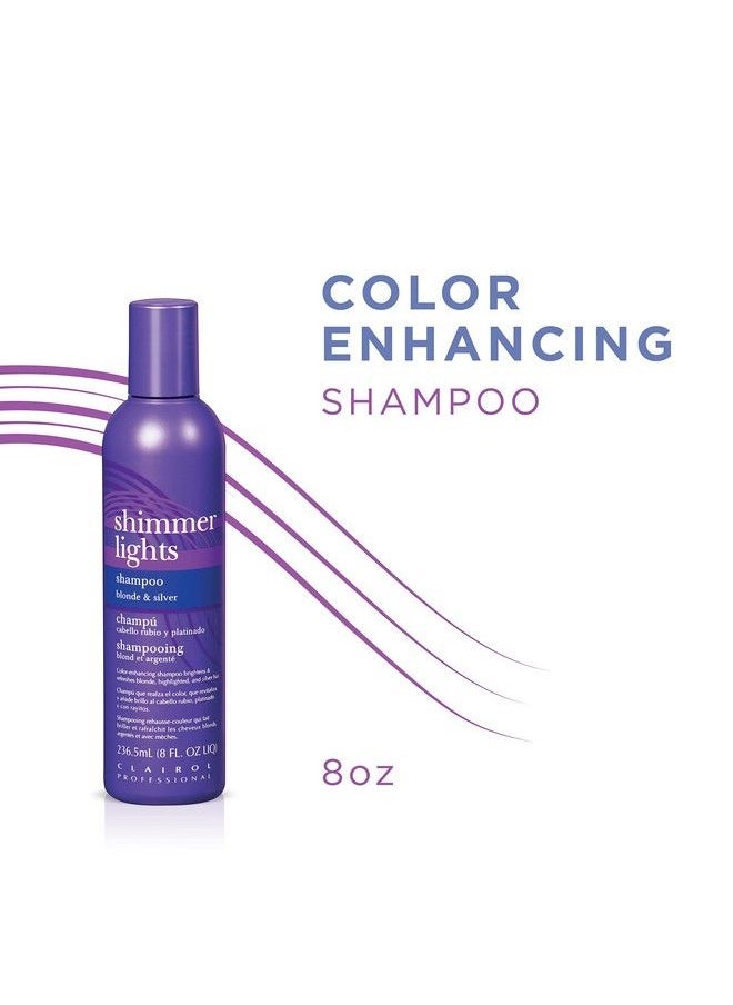 CLAIROL PROFESSIONAL - Shimmer Lights Purple Shampoo 8 Fl. Oz ; Neutralizes Brass & Yellow Tones ; For Blonde Silver Gray & Highlighted Hair - Image 1