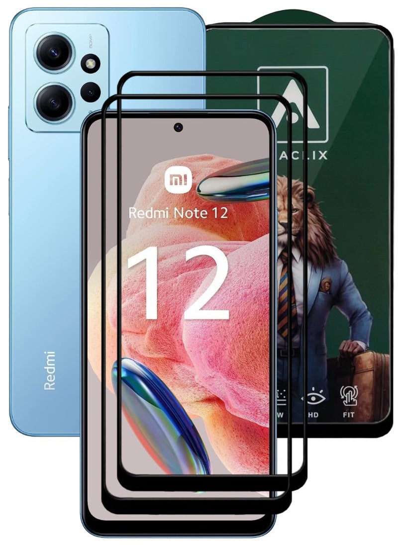 ACLIX 2 Pieces Antistatic ESD Dustproof Premium Quality High Definition Tempered Glass Screen Protector Designed For Xiaomi Redmi Note 12 4G - Image 1