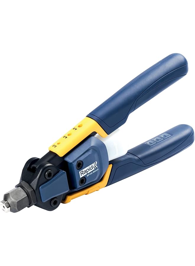 Rapid Rp100 Multi Power Reduction Rivet Gun, Heavy Duty & Press Less Hand Rivet With Multinozzle For 3.2 – 4.8Mm Aluminum, Stainless Steel & Copper Rivets (5001487) - Image 1