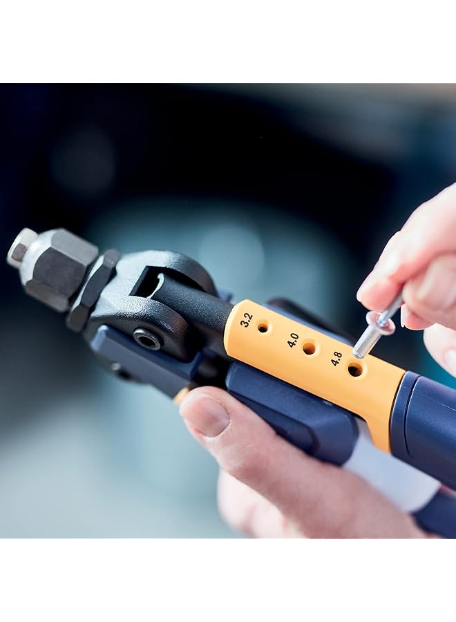 Rapid Rp100 Multi Power Reduction Rivet Gun, Heavy Duty & Press Less Hand Rivet With Multinozzle For 3.2 – 4.8Mm Aluminum, Stainless Steel & Copper Rivets (5001487) - Image 3