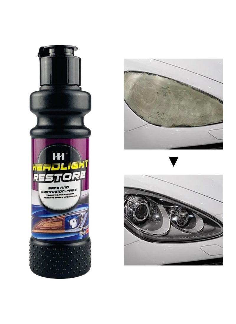 SYOSI - Car Headlight Cleaner, 100ml Car Headlight Cleaner Spray, Restores and Polishes Headlights, Heavy Duty Headlight Clear Coat Spray, Fast & Cleaner and Restorer, for Headlights, Taillights - Image 1