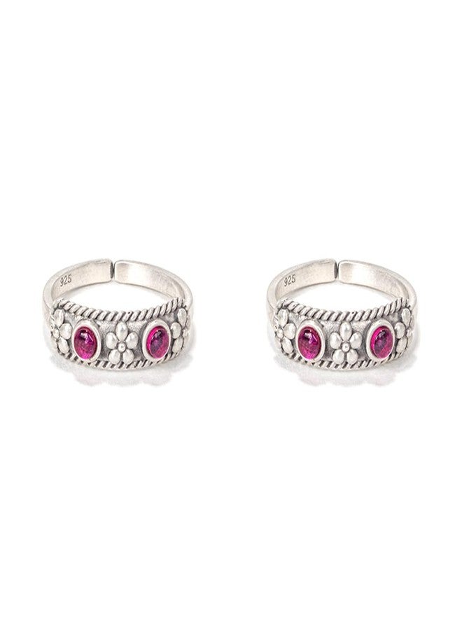 Shaya by CaratLane 925 Silver The Protector Toe Rings Crafted Gifts for Womens & Girls - Image 1