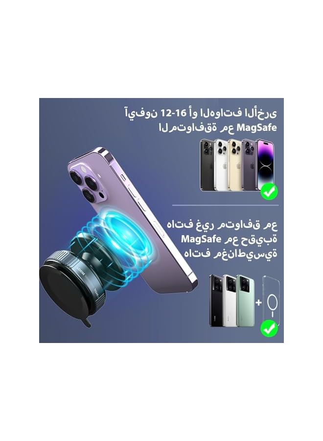 Green Tiger Magnetic Suction Phone Mount, 360° Adjustable, Hands-Free Magnetic Cell Phone Holder for Car/Gym/Mirror/Smooth Surface, Compatible with iPhone Android and All Smartphones - Image 2