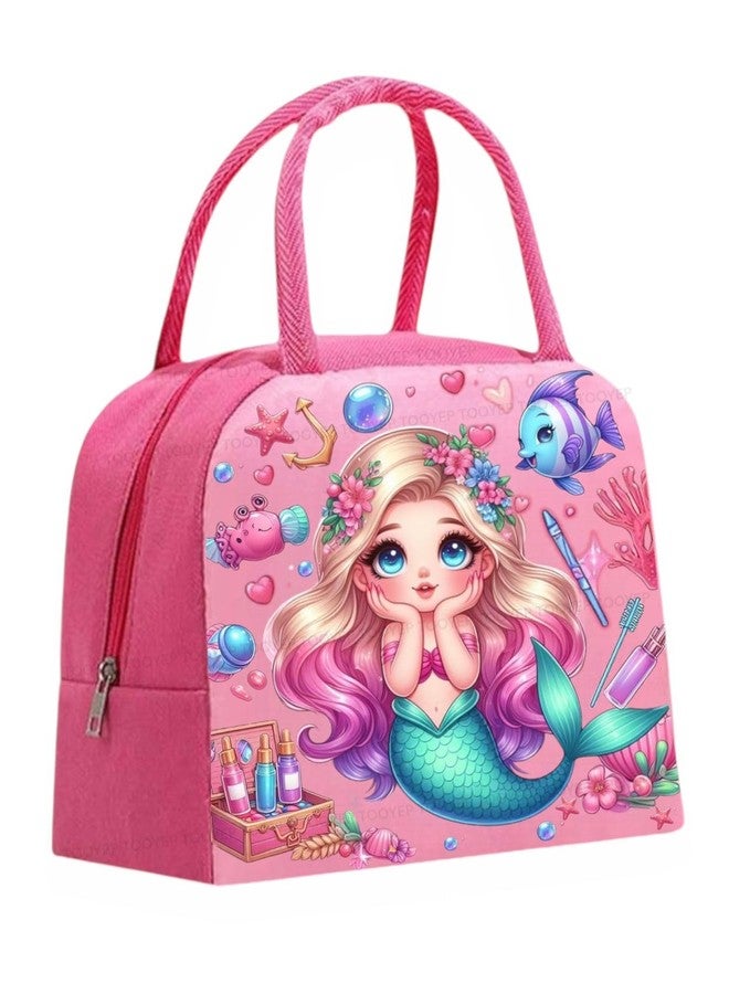 TOOYEP Unicorn Insulated Lunch Bags for Kids Teenagers- Small Size for Kids Student Children to School | Picnic Organizer Portable and Reusable Pink (Size 21 * 20 * 13 cms) (Mermaid) - Image 1