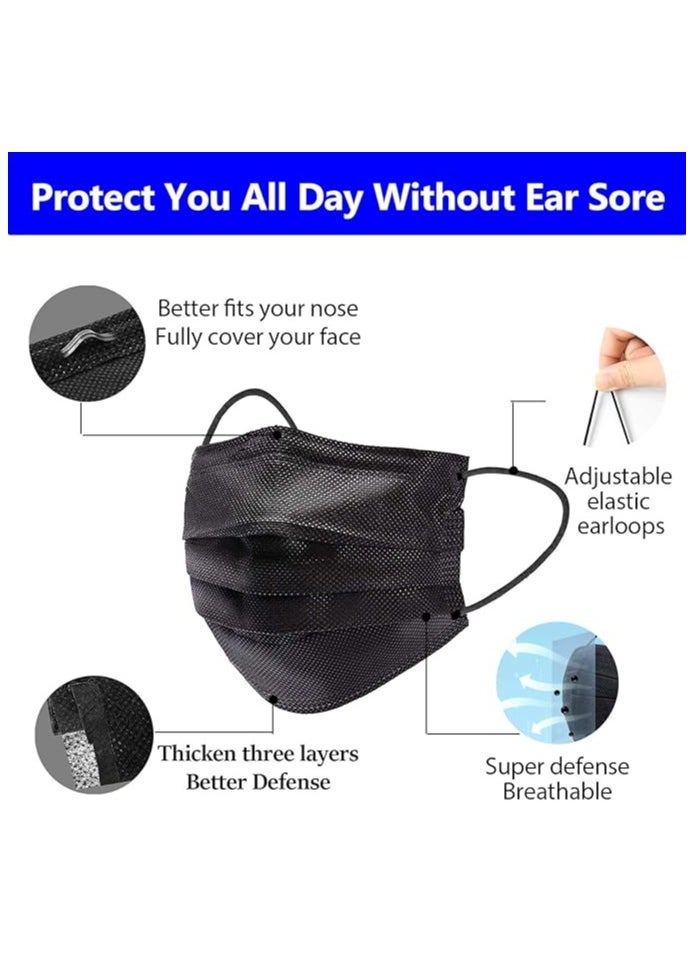 Generic Disposable Face Mask Adult 50 Pack 3 Layer Masks Nose Bridge Soft Elastic Earloop Comfortable Breathable  - Image 4