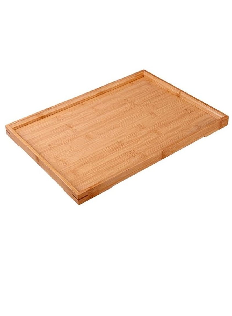 Bamboo Tray Wooden Serving Tray Solid Beech Wood Rectangular Dinner Plate Western Food Round Corners Snack Dessert Tray (Size : 33 x 22 x 2.5cm)
