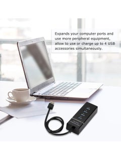 VIUAUAX توسيع موزع موزع USB متعدد 4 منافذ 3.0 عالي السرعة 3.0 متعدد المنافذ  - Image 2