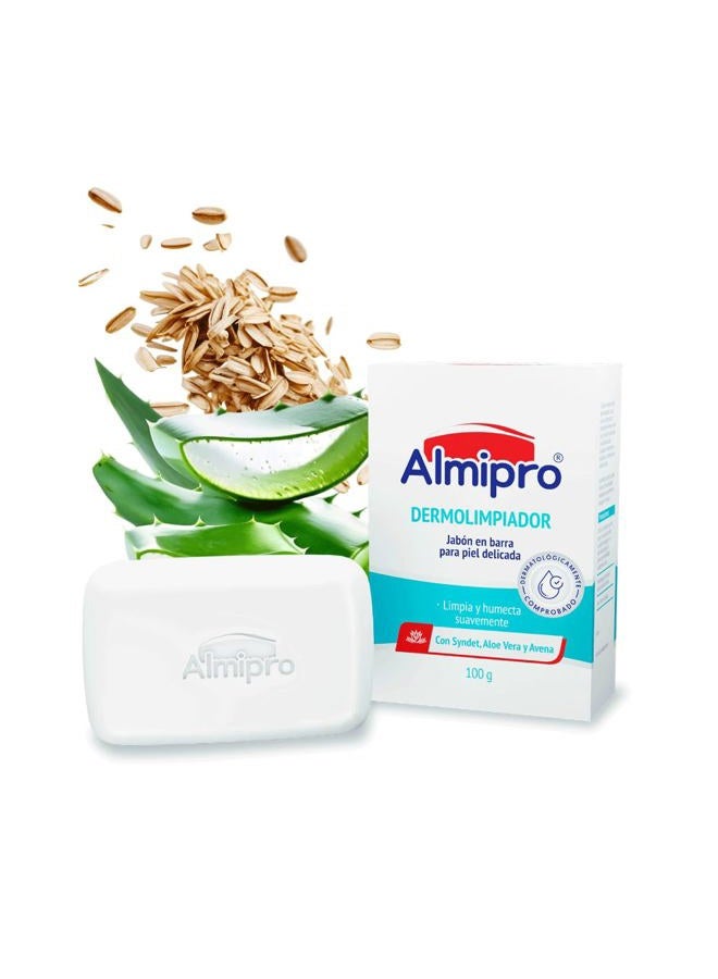 Almipro Dermo-Cleanser Soap Bar for Sensitive Skin (3 Pack) with Oatmeal and Aloe. For all ages. - Image 2