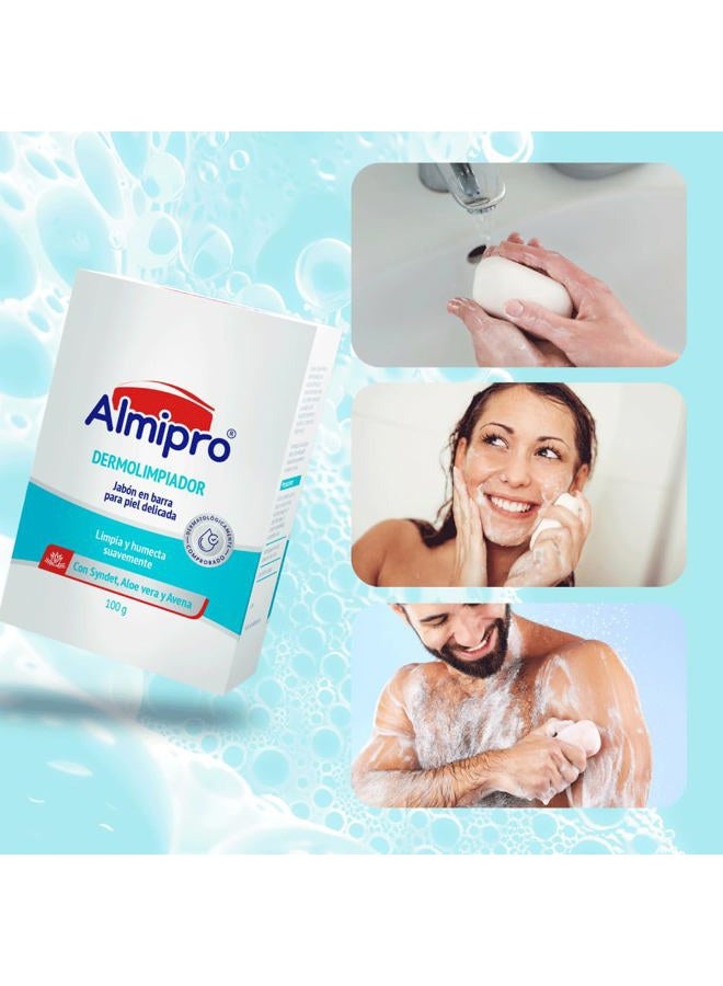Almipro Dermo-Cleanser Soap Bar for Sensitive Skin (3 Pack) with Oatmeal and Aloe. For all ages. - Image 5