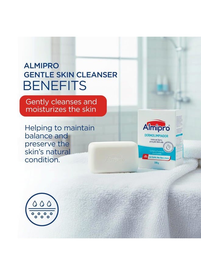 Almipro Dermo-Cleanser Soap Bar for Sensitive Skin (3 Pack) with Oatmeal and Aloe. For all ages. - Image 4
