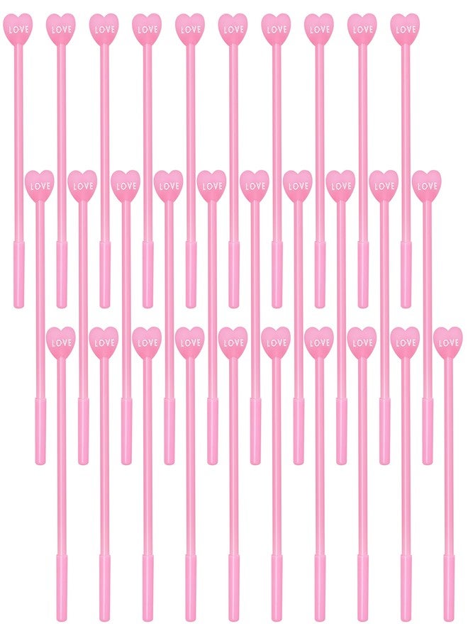 jiebor 30Pcs Heart Shaped Valentines Gel Nurse Cute Fun Pen Bulk Black Ink for Nurses Women Office Supplies (pink) - Image 1