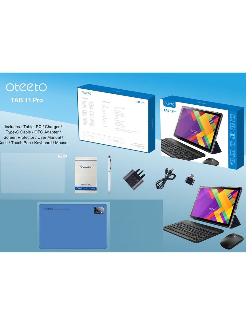 Oteeto Tab 11 Pro 10.1-Inch Display Android Tablet With 8GB RAM 512GB ROM and 6000 mAh Battery - Blue - Image 3