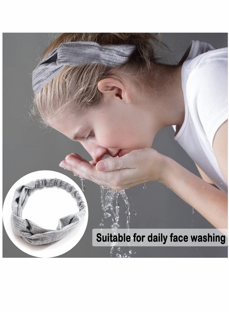 Loquat Headbands, Boho Headbands Women Elastic Headband, Criss Cross Turban Solid Color Vintage Hair Accessories for Everyday Sport Fitness - Image 4