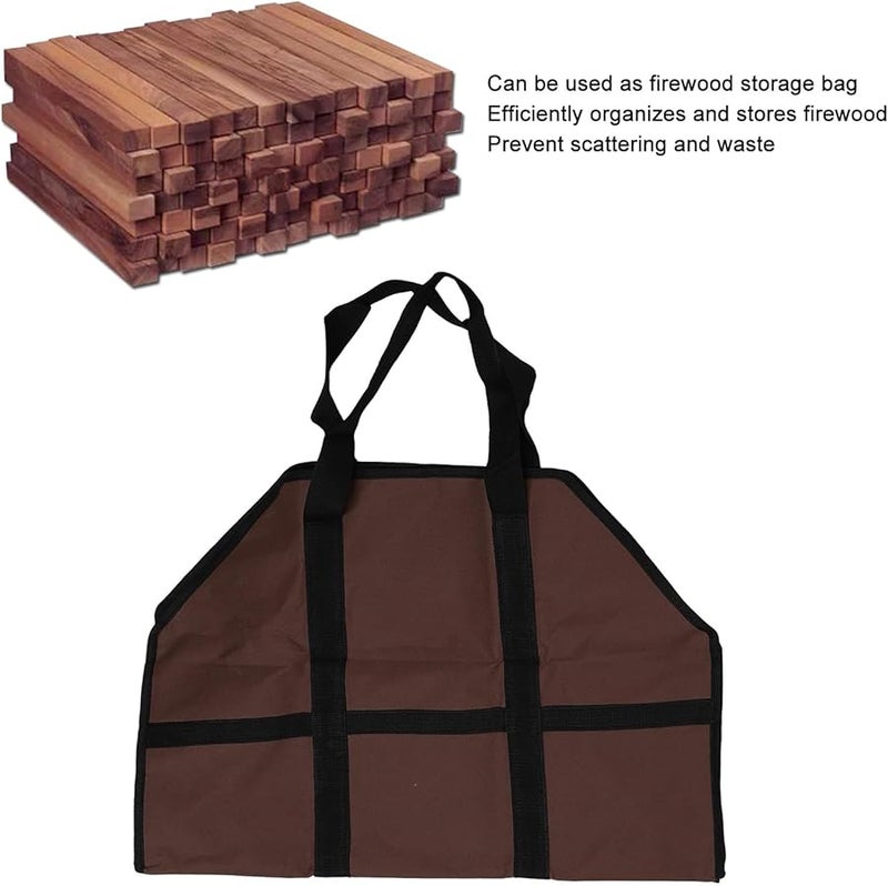 حقيبة كبيرة محمولة لحمل الحطب، حقيبة قوية لنقل الجذوع للتخييم والمشي لمسافات طويلة والمواقد - Image 4