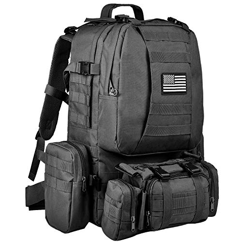 CVLIFE Tactical Backpack Military Army Rucksack 60L Large Assault Pack Detachable Molle Bag - Image 1