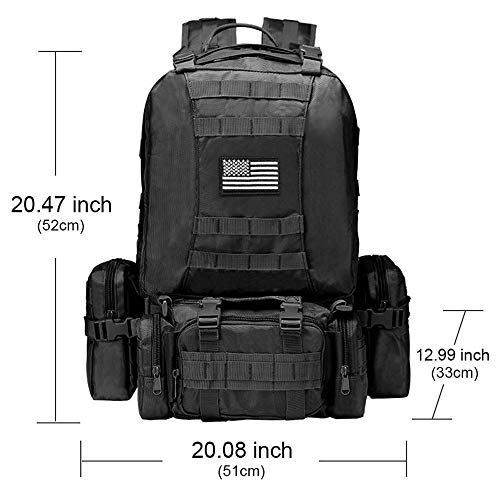 CVLIFE Tactical Backpack Military Army Rucksack 60L Large Assault Pack Detachable Molle Bag - Image 3